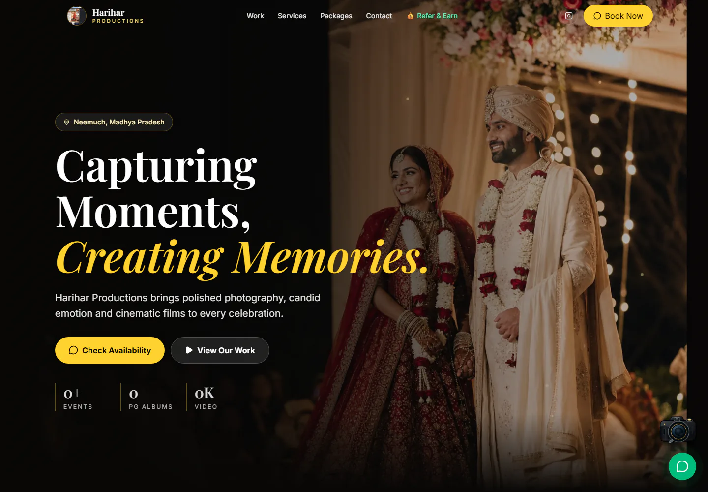 Product interface screenshot of Harihar Productions